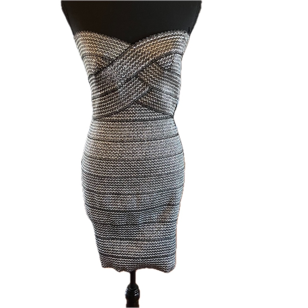 Silver and black dress